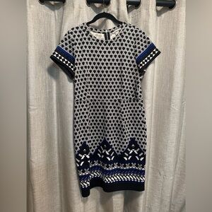 H&M Black and Blue Geometric Dress